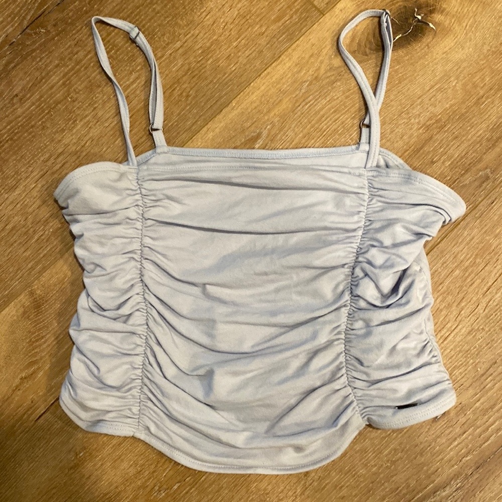 Hollister scrunched periwinkle blue crop tank top